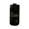 Футляр IPhone4/HTC HD2/Desire S черный "Орнамент" (замша) 115х65мм IPhone4