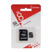 Карта памяти MicroSD 8GB SmartBuy К10 (с адаптером)