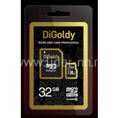 Карта памяти MicroSD 32GB DiGoldy K10 (с адаптером)