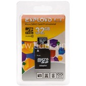 Карта памяти MicroSD 32GB Exployd К10 (с адаптером) Карта памяти MicroSD 32GB Exployd К10 (с адаптером)