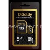 Карта памяти MicroSD 8GB DiGoldy К10 (с адаптером)