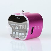 Колонка (T-2012) USB/MicroSD розовая