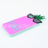 Задняя панель для  iPhone4G/S СИЛИКОН Ананас (малиновый)