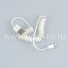 USB кабель для IPhone 5/6/6Plus/7/7Plus 8 pin 1.2 м витой (белый) пакет Лидер