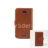 Чехол-книжка для HTC One X (боковой флип) коричневая