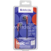 Наушники DEFENDER Basic-604/63605 (черный/красный) Наушники DEFENDER Basic-604/63605 (черный/красный)