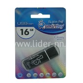 USB Flash 16GB SmartBuy Glossy черный 2.0