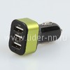 Автомобильное ЗУ 3 USB выхода (1000mAh/1000mAh/2100mAh) черный/зеленый