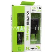 СЗУ ELTRONIC Lightning (1000mAh) в коробке (черный) с USB вых. (голова+кабель) СЗУ ELTRONIC Lightning (1000mAh) в коробке (черный) с USB вых. (голова+кабель)