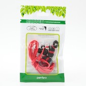 Наушники Perfeo RUBBER с прорезиненным покрытием (красные с черным)