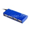 Разветвитель на 4 порта (USB hub) SBHA-6810-B Smartbuy голубой