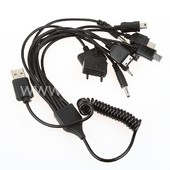 USB кабель для ЗУ с 10 переходниками(IP4/mini/microUSB/Sam D880/Tab/Nok6600/6101) витой USB кабель для ЗУ с 10 переходниками(IP4/mini/microUSB/Sam D880/Tab/Nok6600/6101) витой