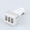 Автомобильное ЗУ 3 USB выхода (1000mAh/2000mAh/2100mAh) белый/серебро