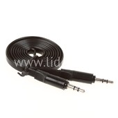 Кабель AUX 3.5 на 3.5 Am-Am  (1м) 2-х контактный ПЛОСКИЙ ШИРОКИЙ черный (без упаковки) Кабель AUX 3.5 на 3.5 Am-Am  (1м) 2-х контактный ПЛОСКИЙ ШИРОКИЙ черный (без упаковки)