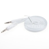 Кабель AUX 3.5 на 3.5 Am-Am  (1м) 2-х контактный ПЛОСКИЙ ШИРОКИЙ белый (без упаковки) Кабель AUX 3.5 на 3.5 Am-Am  (1м) 2-х контактный ПЛОСКИЙ ШИРОКИЙ белый (без упаковки)