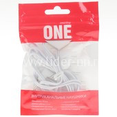 Наушники SmartBuy ONE микрофон; кнопка ответа вызова (белые)