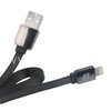 USB кабель Lightning 1.0м ПЛОСКИЙ  (в коробке) черный (ELTRONIC)