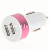 Автомобильное ЗУ 2 USB выхода (1000mAh/2100mAh) глянцевый белый/розовый