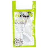 Кабель AUX 3.5 на 3.5 Am-Am  (1м) 2-х контакт/L-коннектор с пружиной ELTRONIC  белый (в пакете)