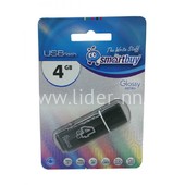 USB Flash 4GB SmartBuy Glossy черный 2.0
