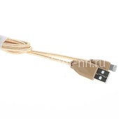 USB кабель для iPhone 5/6/6Plus/7/7Plus 8 pin 1.0 м CL-981 текстильный (золото) AWEI