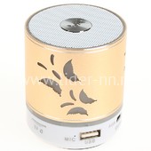 Колонка (KH-33) Bluetooth/USB/MicroSD/FM/подсветка (золото)
