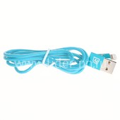 USB кабель для iPhone 5/6/6Plus/7/7Plus 8 pin 1.0 м RM/IP5 ПЛАСТИКОВАЯ ОПЛЕТКА (в коробке) синий