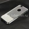 Задняя панель для  iPhone6 Пластик/вырез под логотип В ПОЛОСКУ (серебро)