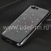 Задняя панель для iPhone7 Plus/8 Plus Силикон со стразами Узор №3 (черная)