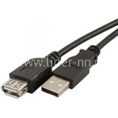 Кабель-удлинитель ELTRONIC USB 2.0 <Am-->Af> 1.5м черный (пакет)
