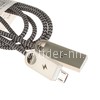 USB кабель micro USB 1.0м CL-30 текстильный (серый) AWEI