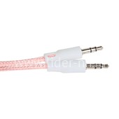 Кабель AUX 3.5 на 3.5 Am-Am  (1м) 2-х контактный текстильный розовый (без упаковки) Кабель AUX 3.5 на 3.5 Am-Am  (1м) 2-х контактный текстильный розовый (без упаковки)