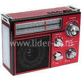 Колонка (RX-551Dch) USB/MicroSD/FM/LED/фонарь (красная)