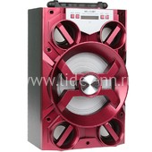 Колонка (MS-253BTch) Bluetooth/USB/MicroSD/FM/LED/дисплей (красная)