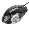 Мышь проводная T9  игровая USB 800/1600/2400/3200 DPI; LED (черная/серебро)