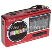 Колонка (RX-222-Sch) USB/micro SD/FM/фонарь/солнечная батарея (красная)