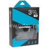 Разветвитель в авто на 3 устройства/2USB/шнур (черный)