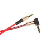 Кабель AUX 3.5 на 3.5 Am-Am  (1м) 3-х контактный L-коннектор с пружиной красный (без упаковки) Кабель AUX 3.5 на 3.5 Am-Am  (1м) 3-х контактный L-коннектор с пружиной красный (без упаковки)