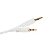 Кабель AUX 3.5 на 3.5 Am-Am  (1м) 3-х контактный  круглый белый (без упаковки) Кабель AUX 3.5 на 3.5 Am-Am  (1м) 3-х контактный  круглый белый (без упаковки)