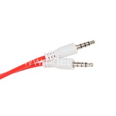Кабель AUX 3.5 на 3.5 Am-Am  (1м) 3-х контактный  круглый красный (без упаковки) Кабель AUX 3.5 на 3.5 Am-Am  (1м) 3-х контактный  круглый красный (без упаковки)