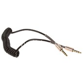 Кабель AUX 3.5 на 3.5 Am-Am  (1м) 3-х контакт/витой/металл.коннектор черный (без упаковки)