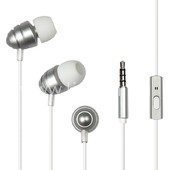 Наушники DIALOG ES-F55 микрофон, кнопка ответа вызова (серебро) металл