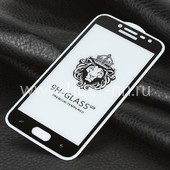Защитное стекло на экран для Samsung Galaxy J7 2017 SM-J727  6D FULL GLUE (черное)
