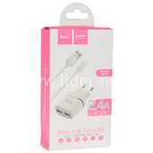СЗУ Micro USB+2 USB выхода (2400mAh) HOCO C12 (белый)