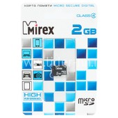Карта памяти MicroSD 2GB MIREX (без адаптера) Карта памяти MicroSD 2GB MIREX (без адаптера)
