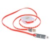 USB кабель 2в1 Lightning и micro USB 1.0 м (красный) АВТОСМОТКА