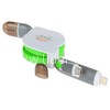 USB кабель 2в1 Lightning и micro USB 1.0 м (зеленый) АВТОСМОТКА