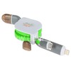 USB кабель 2в1 Lightning и micro USB 1.0 м (зеленый) АВТОСМОТКА