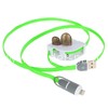 USB кабель 2в1 Lightning и micro USB 1.0 м (зеленый) АВТОСМОТКА