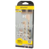 USB кабель micro USB 1.0м AWEI CL-90 L-коннектор/текстильный (бежевый) USB кабель micro USB 1.0м AWEI CL-90 L-коннектор/текстильный (бежевый)